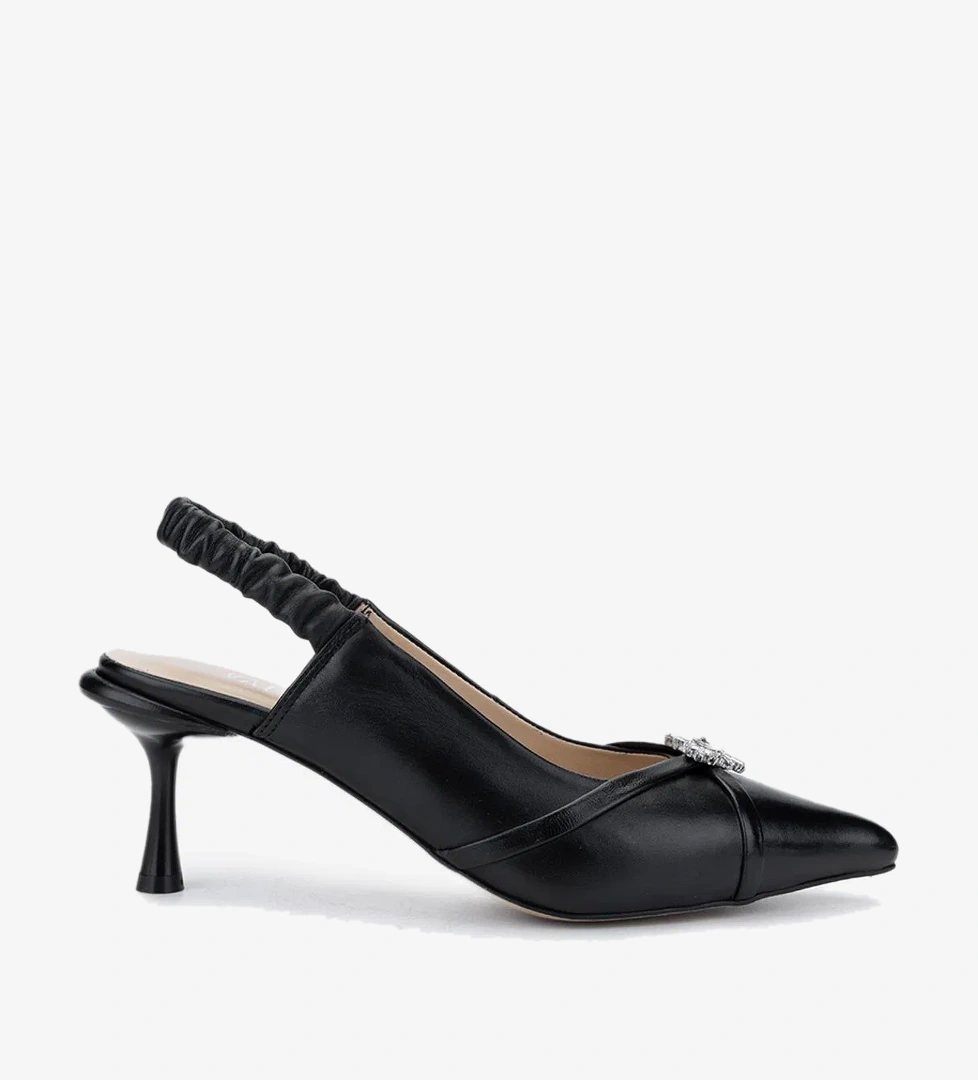 Valmenti Kadın Siyah Topuklu Ayakkabı - Görsel 1