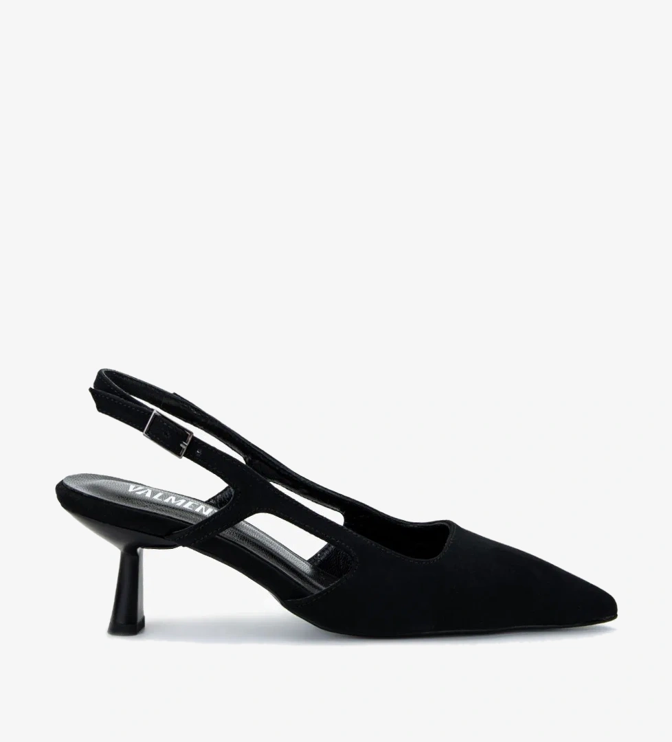 Valmenti Valmenti Kadın Siyah Saten Topuklu Ayakkabı model görseli
