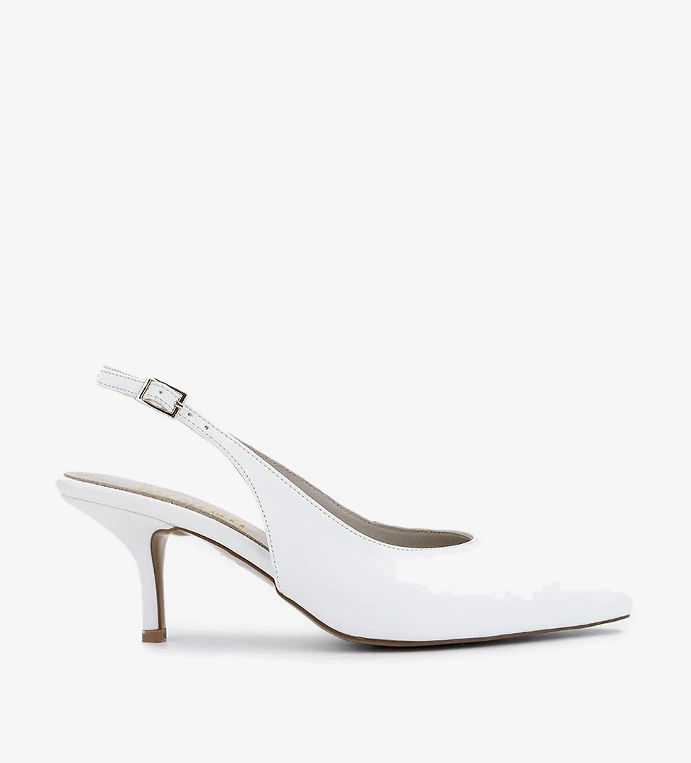 Valmenti Kadın Vegan Beyaz Topuklu Ayakkabı - Görsel 1