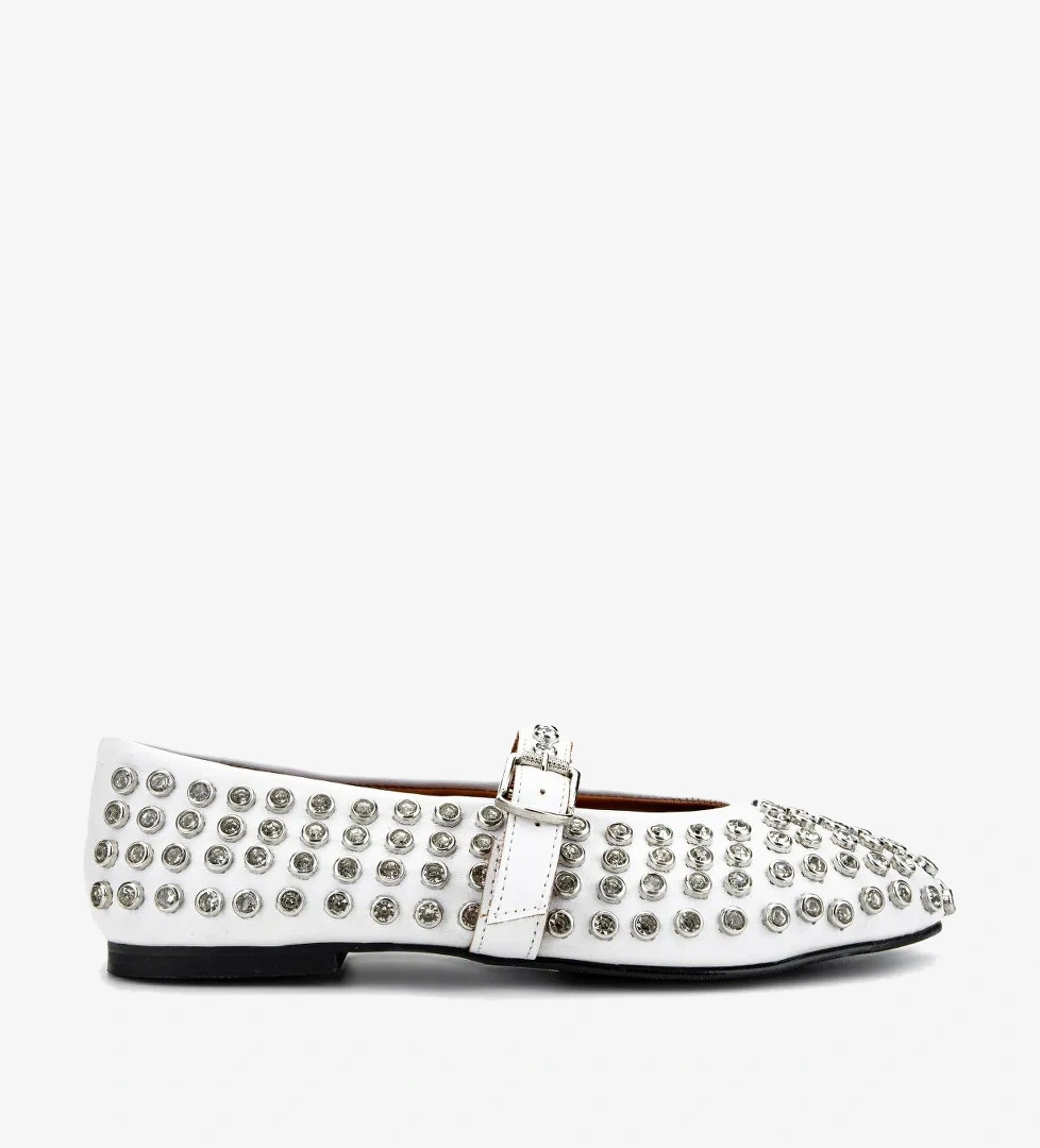 Valmenti Kadın Hakiki Deri Beyaz Babet Ayakkabı - Görsel 1