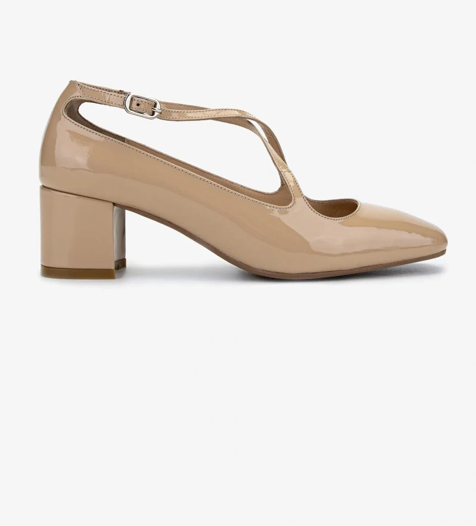 Valmenti Kadın Hakiki Deri Bej Topuklu Ayakkabı - Görsel 1