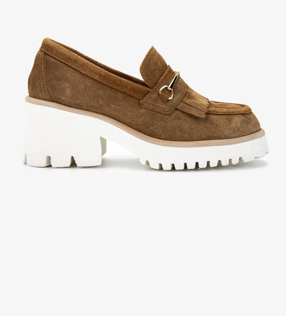 Valmenti Valmenti Kadın Hakiki Deri Taba Süet Topuklu Ayakkabı model görseli