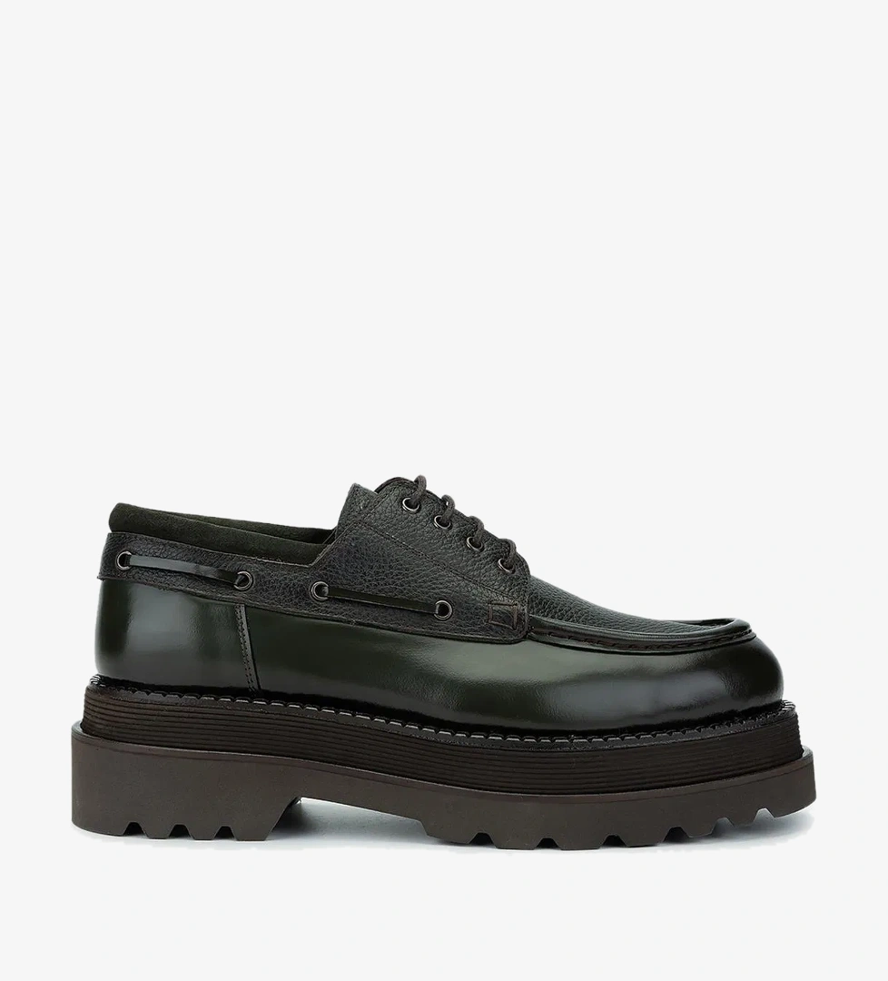 Valmenti Erkek Haki Hakiki Deri Casual Ayakkabı - Görsel 1