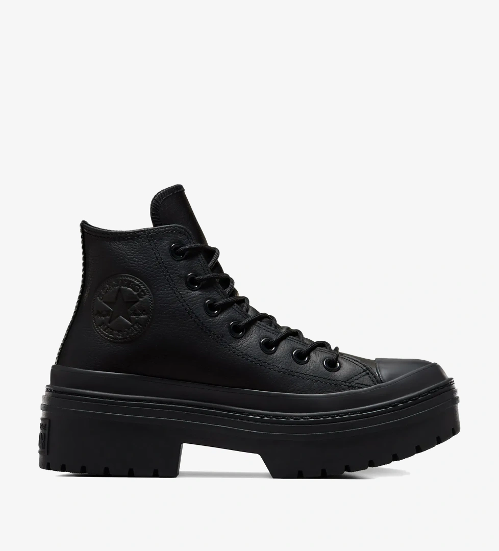 Converse Chuck Taylor All Star Lugged Heel Kadın Siyah Deri Platform Sneaker - Görsel 1