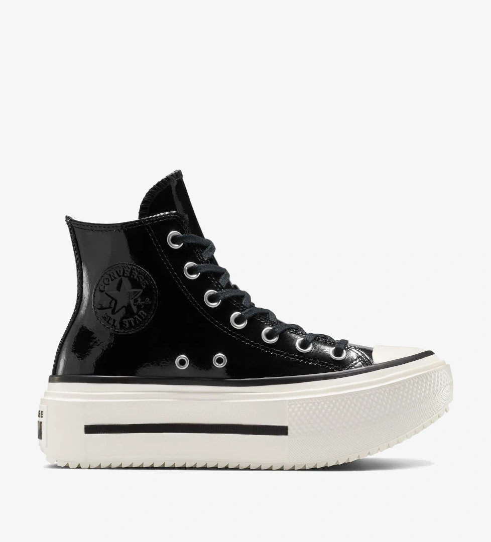 Converse Chuck Taylor All Star Lift Double Stack Platform Deri Unisex Siyah Sneaker