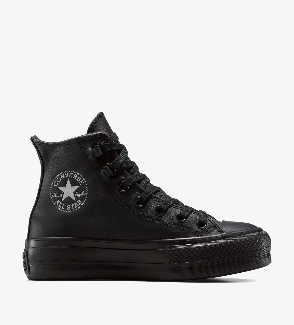 Converse Chuck Taylor All Star Lift Platform Deri Kadın Siyah Sneaker