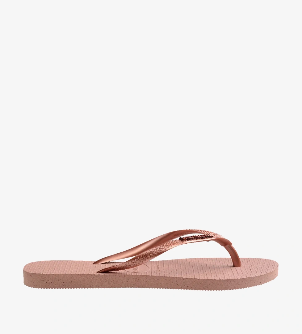 Havaianas Slim Metallic Logo Kadın Pembe Terlik - Görsel 1