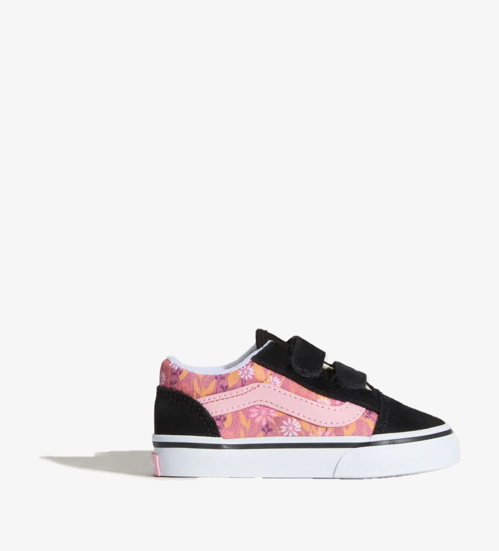 Vans Old Skool Bebek Pembe Çiçekli Spor Ayakkabı - Görsel 1