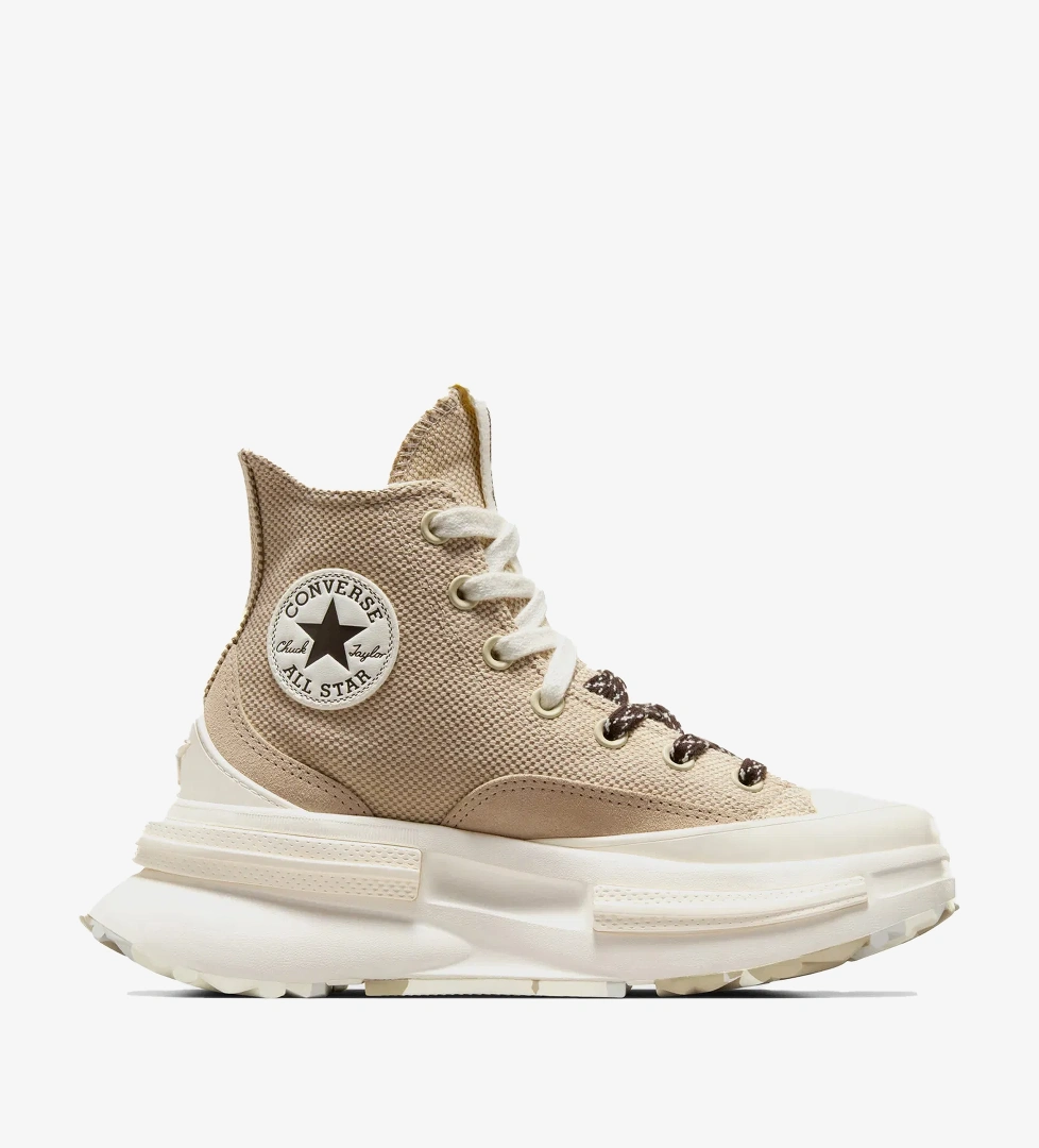 Converse Run Star Legacy CX Platform Canvas & Suede Kadın Krem Sneaker - Görsel 1