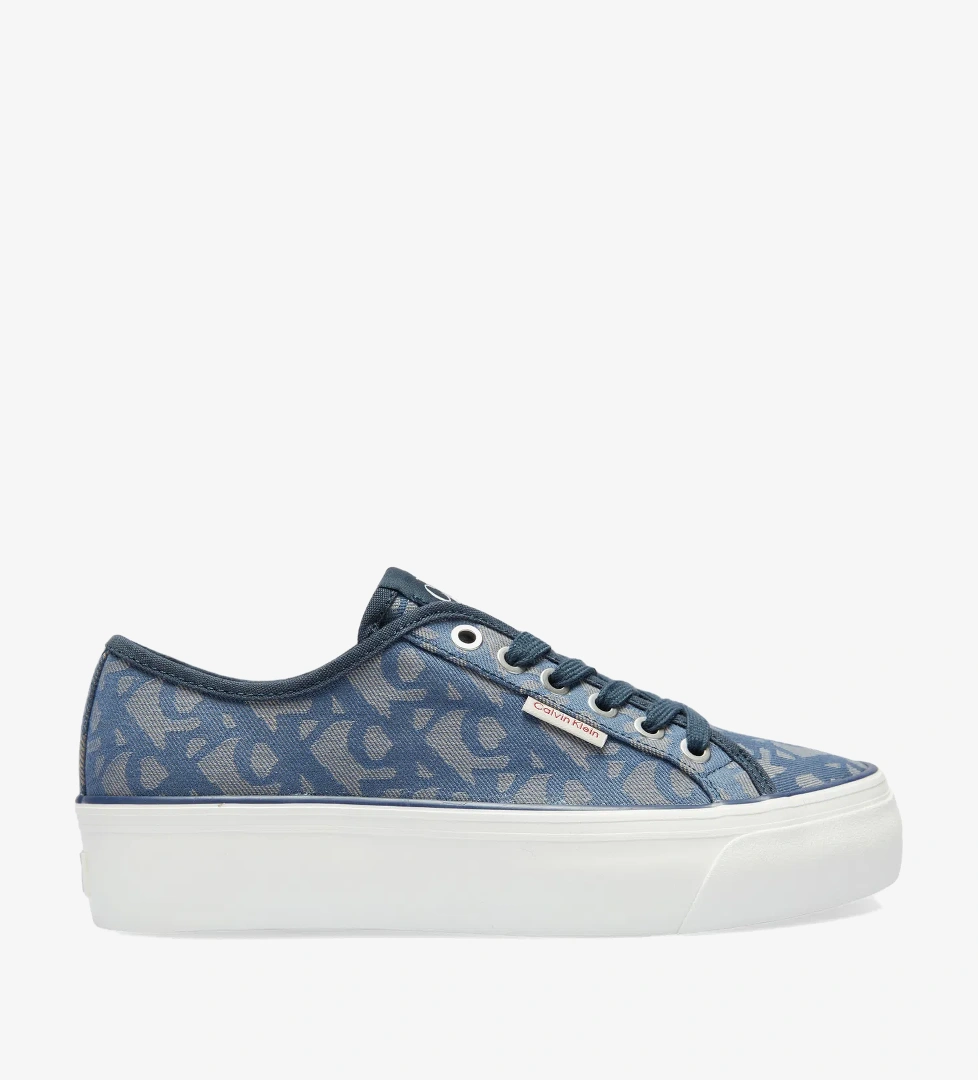 Calvin Klein Flat Jacquard Kadın Mavi Sneaker - Görsel 1