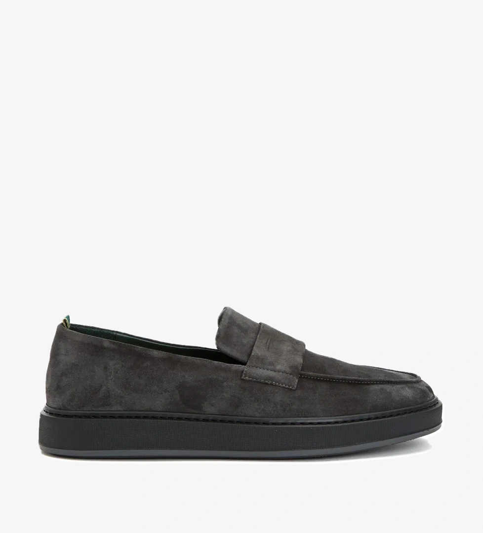 George Hogg Erkek Gri Süet Loafer - Görsel 1