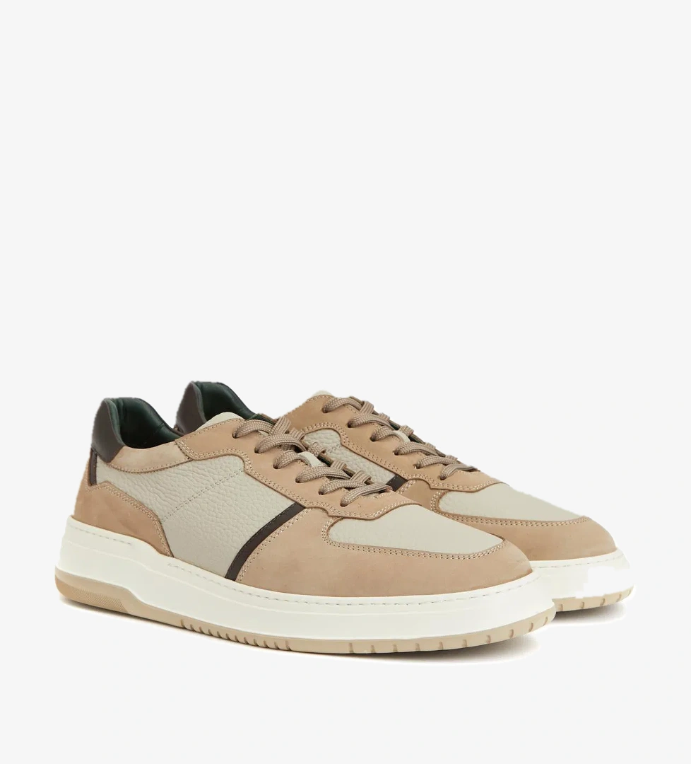 George Hogg Erkek Bej Deri Sneaker - Görsel 1