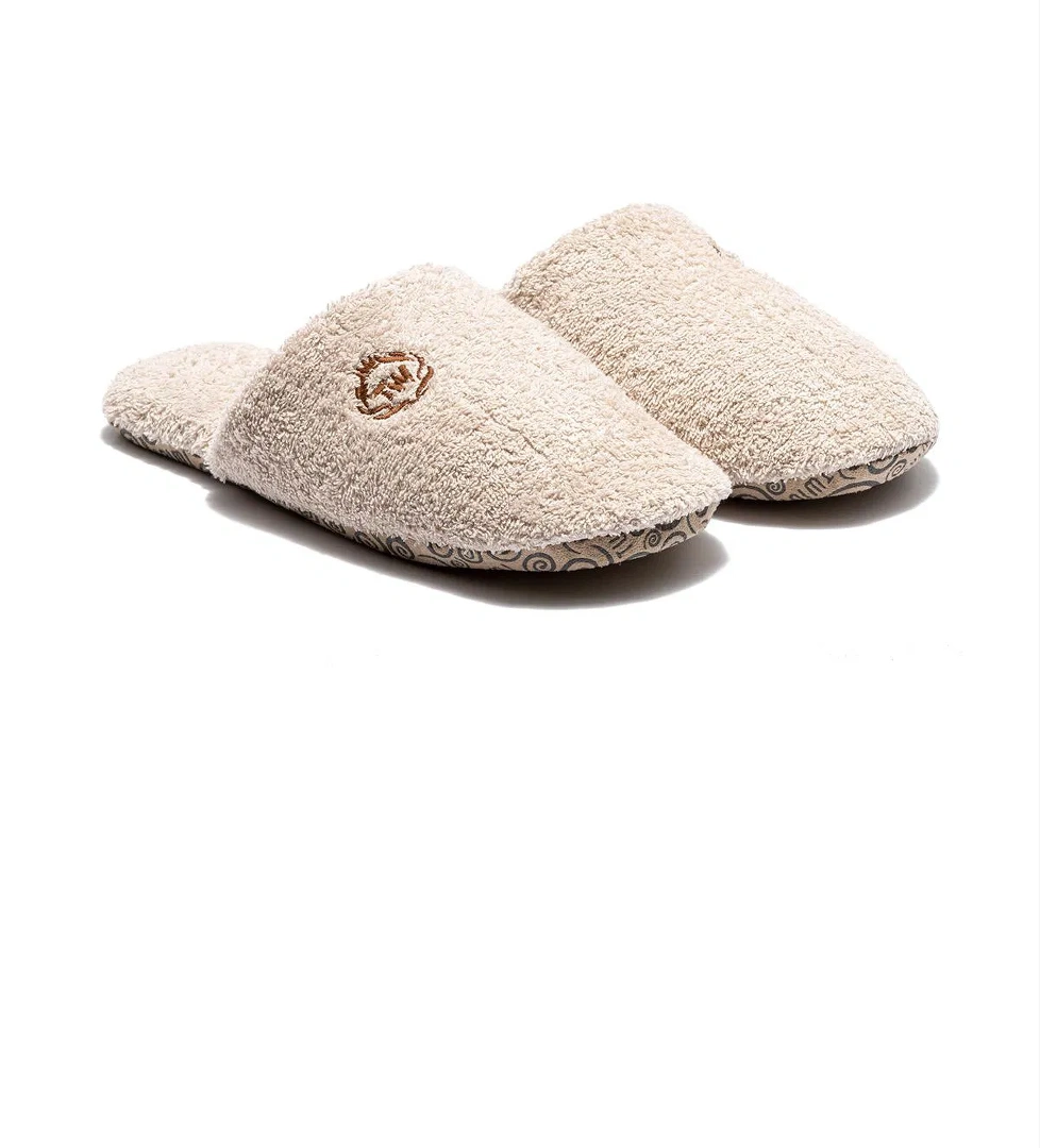 Havlu Kumaş Erkek Banyo Terliği Bej 41/46 - Görsel 1