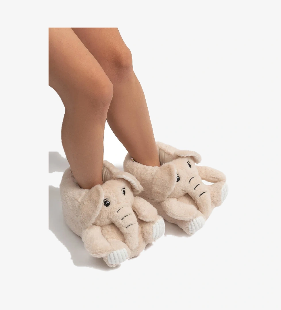 Elfi Kadın Hayvanlı Panduf Bej 36/41 - Görsel 1