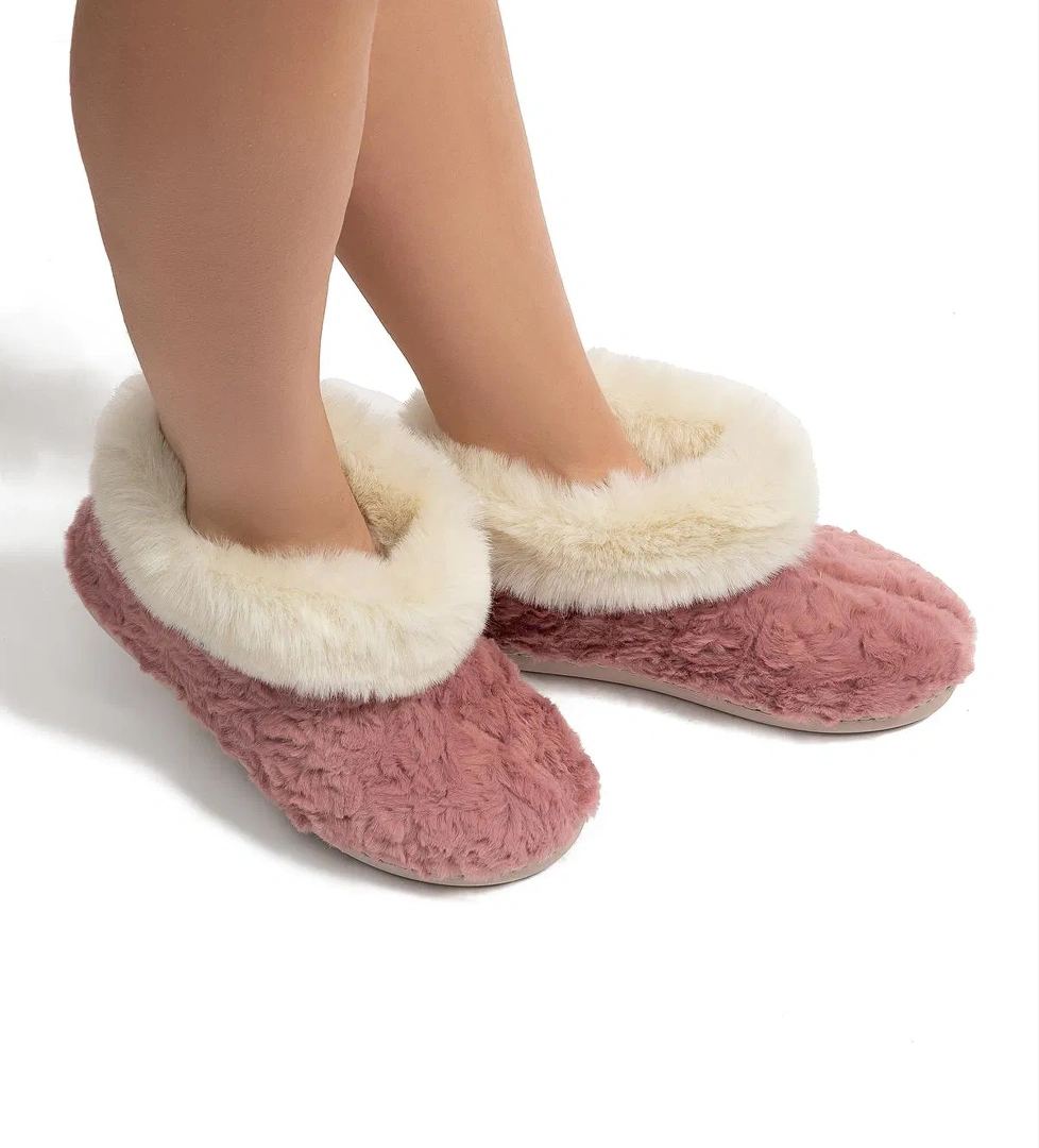 Emily Kadın Kürklü Ev Botu Koyu Pembe 37/41 - Görsel 1