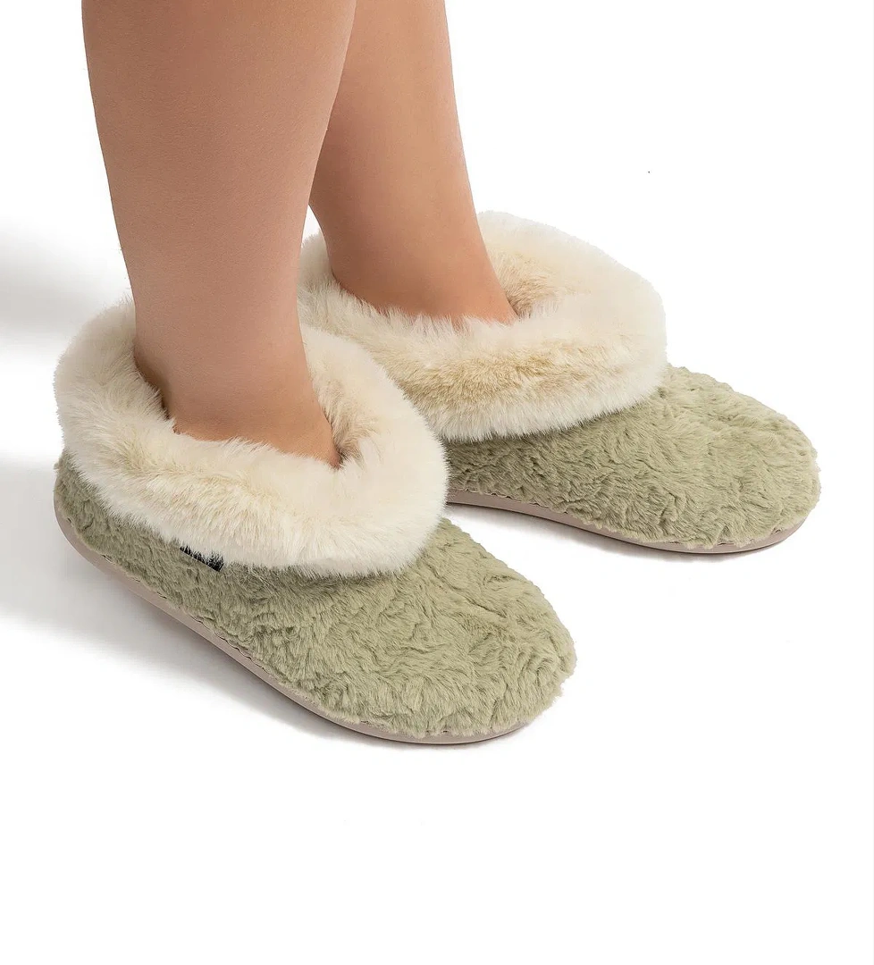 Twigy Emily Kadın Kürklü Ev Botu Yeşil 37/41 model görseli