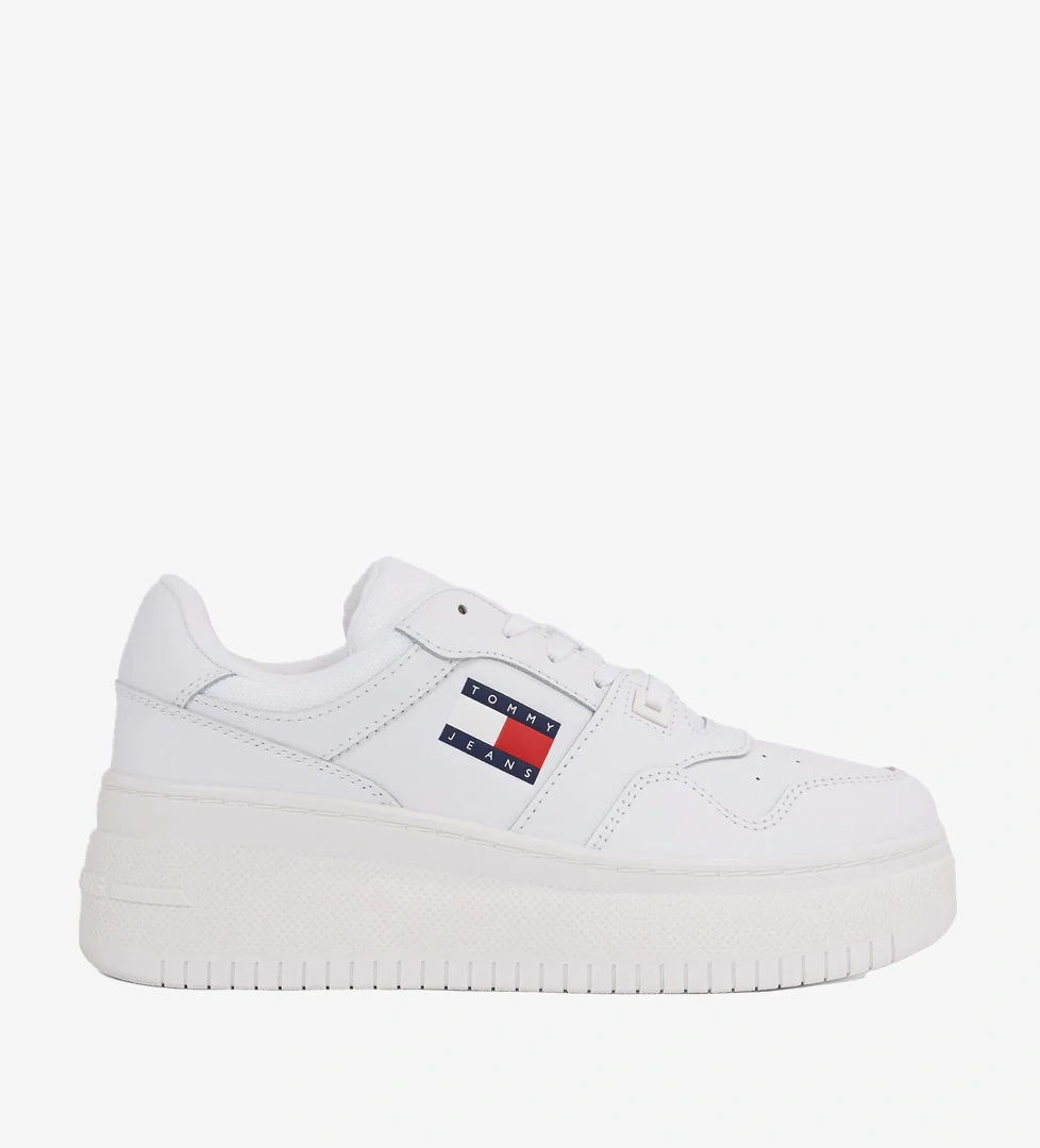 Tommy Jeans New Retro Basket Kadın Beyaz Sneaker - Görsel 1