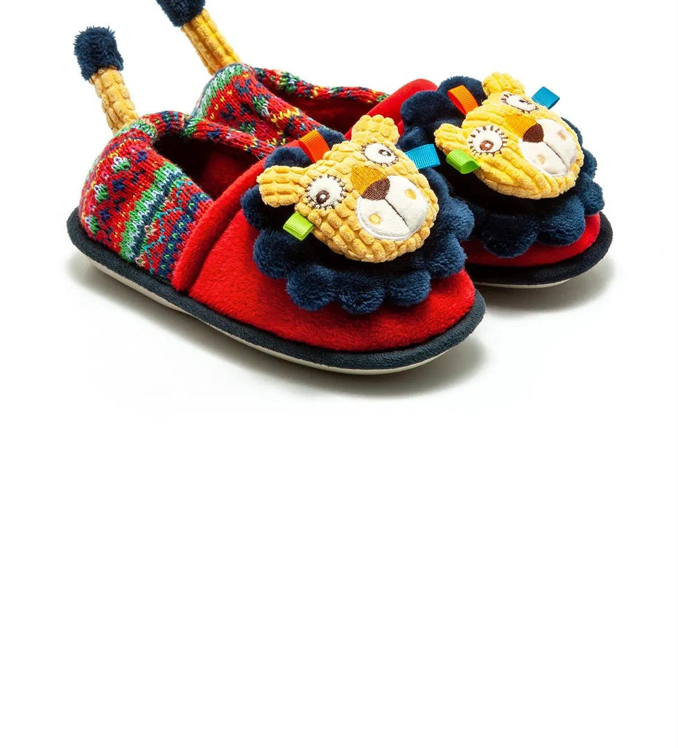 Leo Çocuk Hayvanlı Panduf Kırmızı 30/35 - Görsel 1