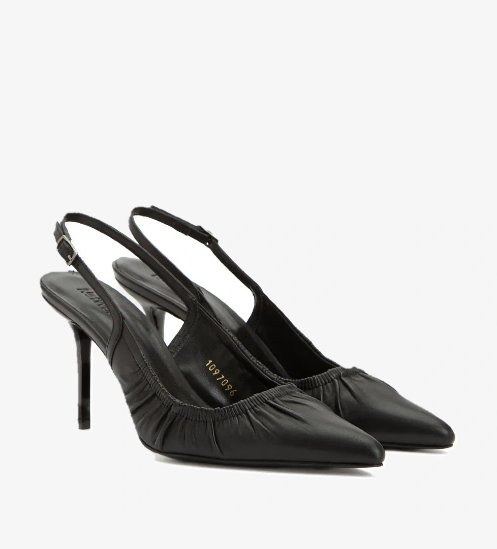 Network Network Kadın Siyah Deri Topuklu Ayakkabı FashFed'de! Siyah - 1. görsel