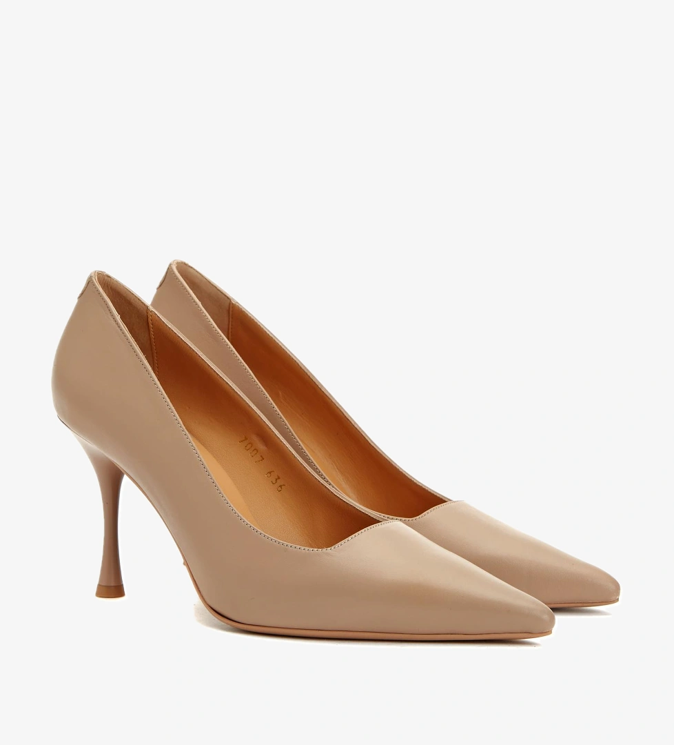 George Hogg Kadın Nude Deri Topuklu Ayakkabı