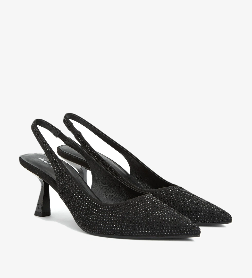 Divarese Kadın Siyah Taşlı Topuklu Ayakkabı