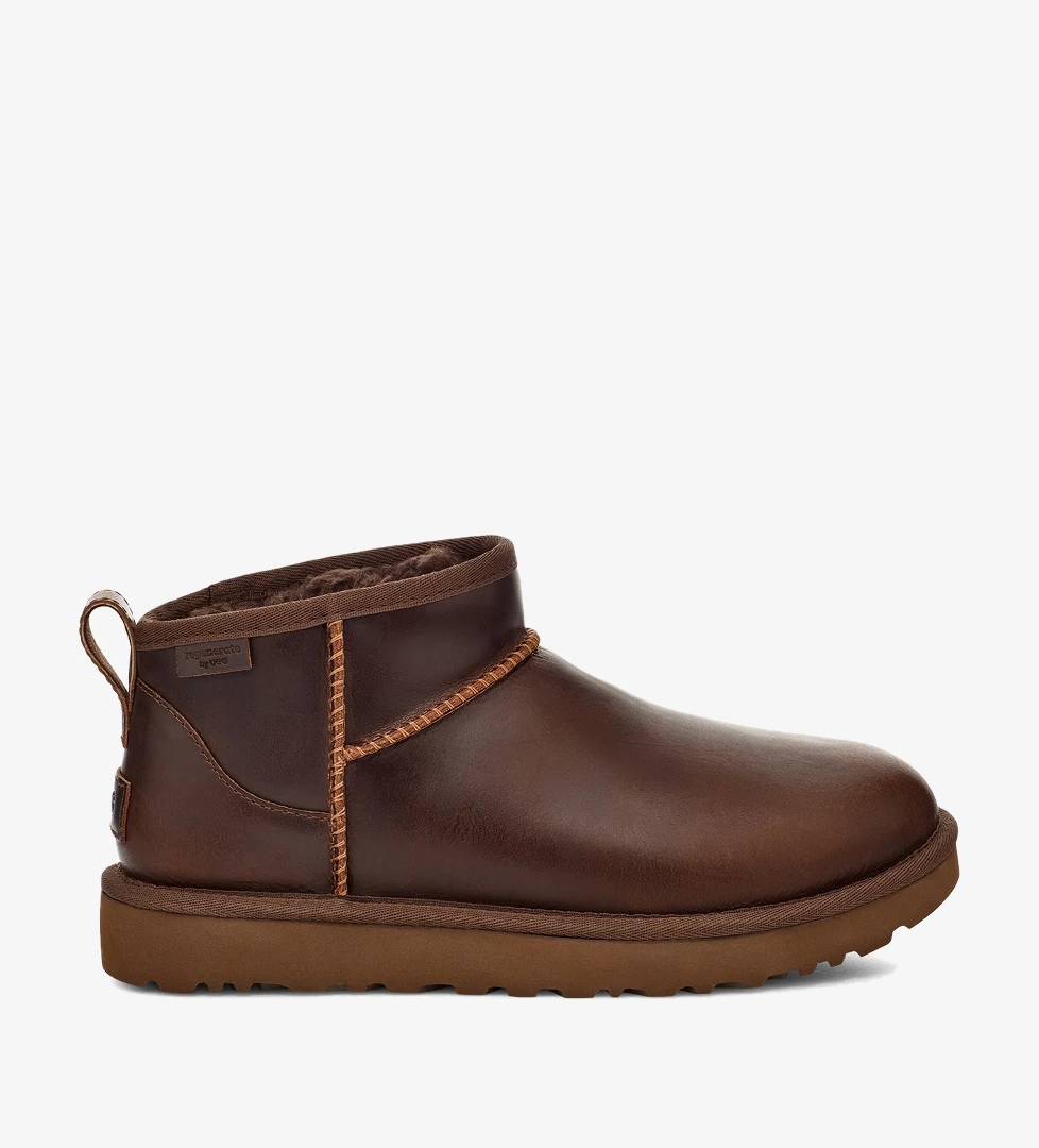 Ugg UGG Classic Ultra Mini Lthr Regen Kadın Kahverengi Bot model görseli