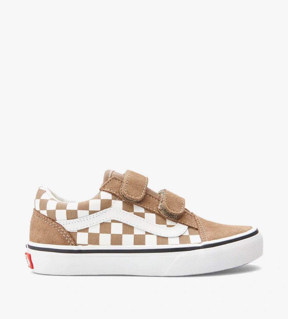 Vans Old Skool V Damalı Çocuk Kahverengi Spor Ayakkabı - Görsel 1