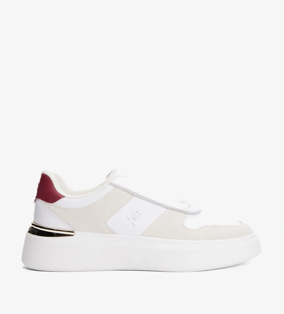 Tommy Hilfiger Fashion Court Mix Kadın Beyaz Sneaker - Görsel 1