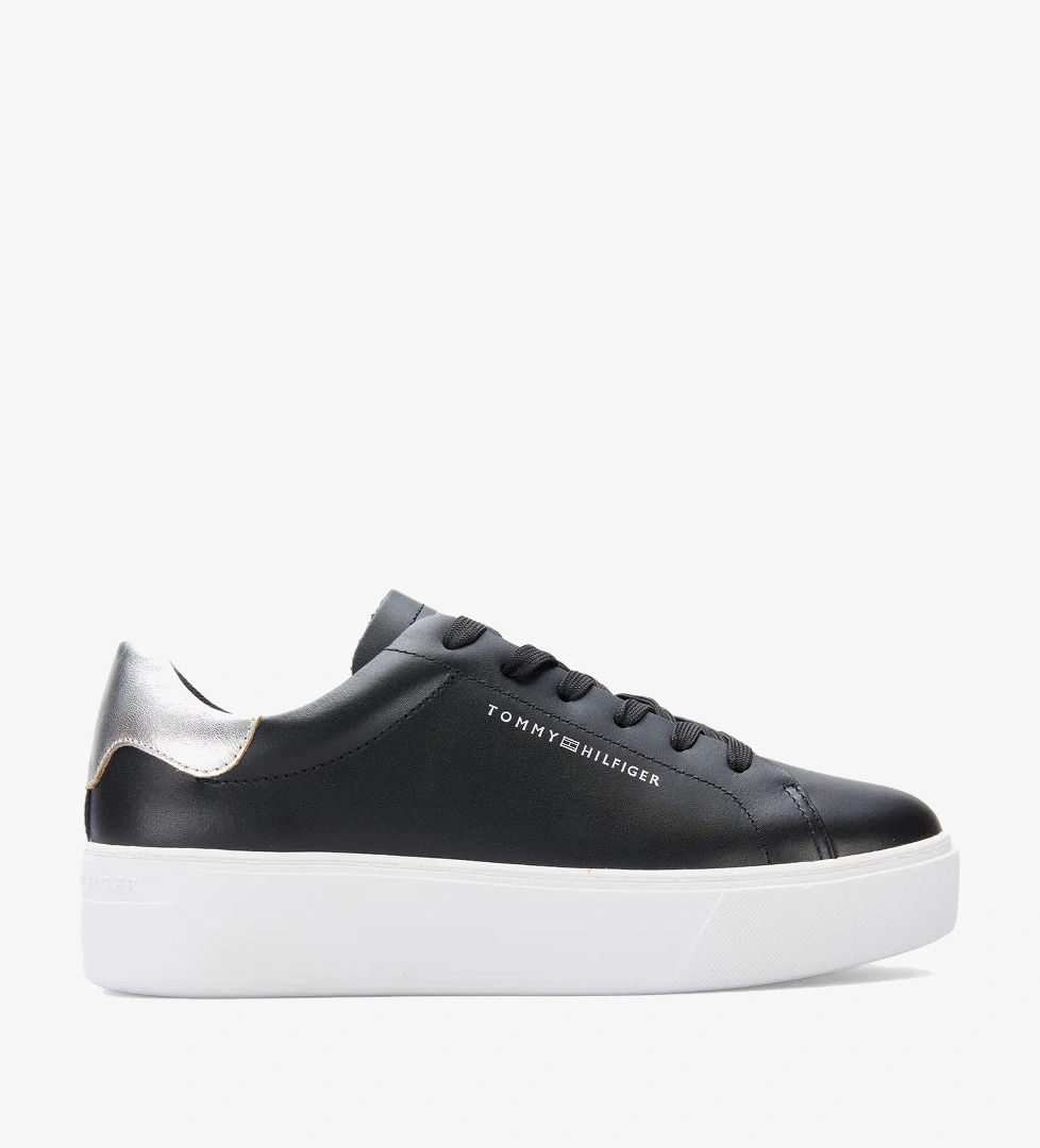 Tommy Hilfiger Essential Platform Court Kadın Siyah Sneaker - Görsel 1