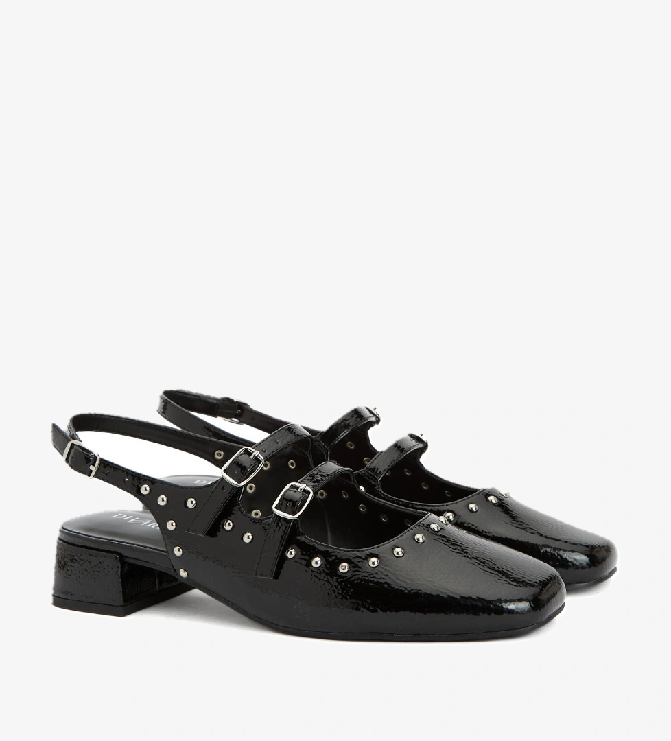 Divarese Kadın Siyah Taşlı Mary Jane Babet