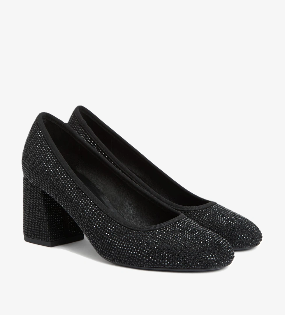 Divarese Kadın Siyah Taşlı Topuklu Ayakkabı