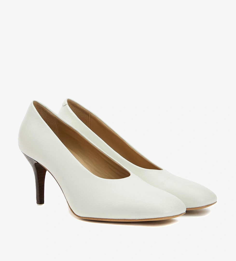 Network Kadın Beyaz Deri Topuklu Ayakkabı