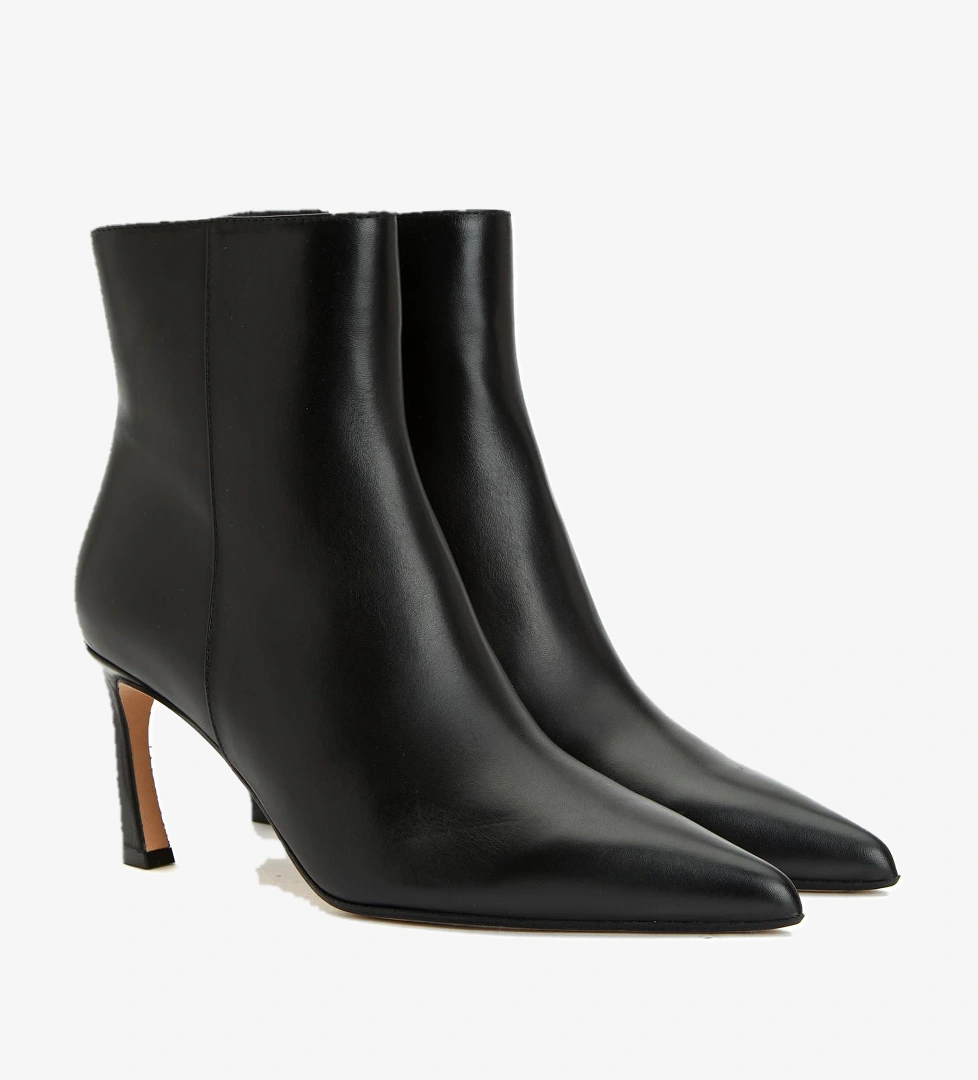 Network Kadın Siyah Topuklu Deri Bot