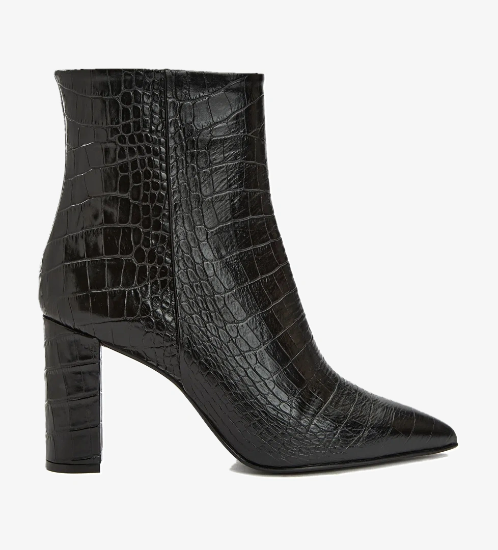 Network Network Kadın Siyah Kroko Desenli Deri Bot FashFed'de! Siyah - 1. görsel