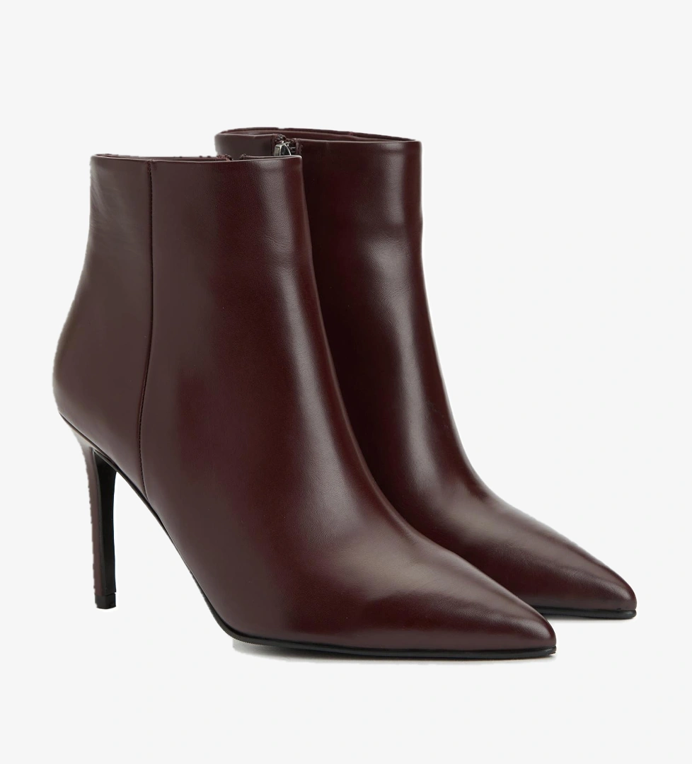 Divarese Kadın Bordo Deri Bot