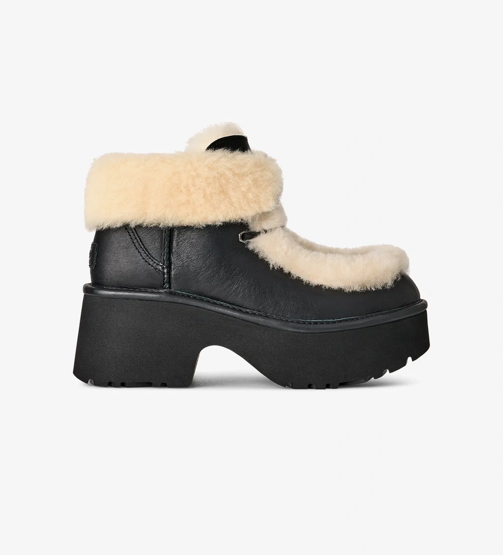 Ugg UGG Esmee Leather Lace Up Kadın Siyah Bot | FashFed Siyah - 1. görsel