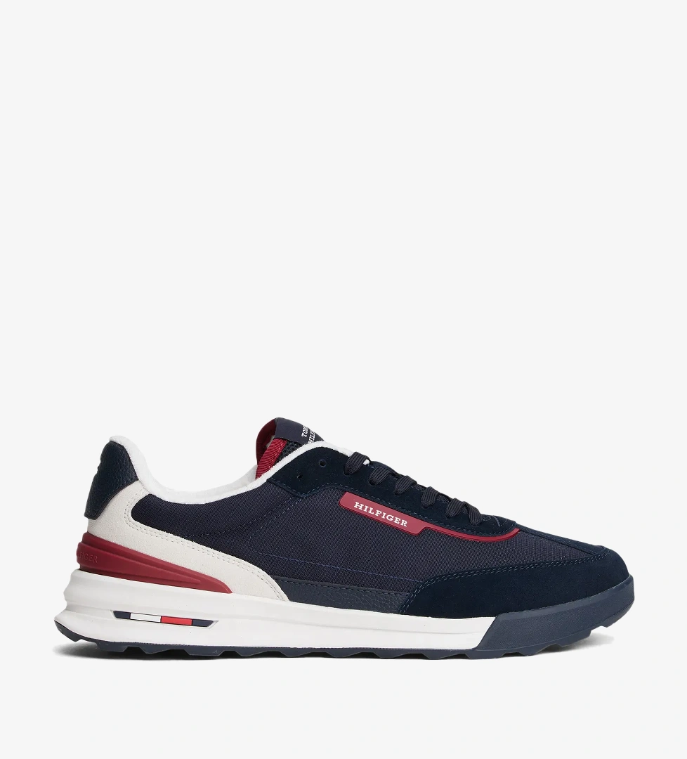 Tommy Hilfiger Retro Runner Mix Erkek Mavi Sneaker - Görsel 1