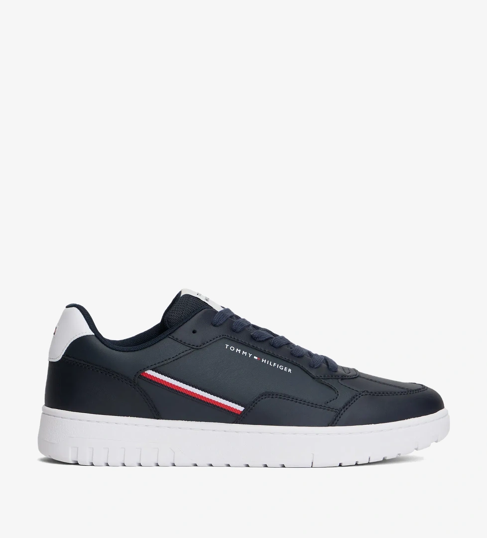 Tommy Hilfiger Basket Core Stripes Erkek Mavi Sneaker - Görsel 1