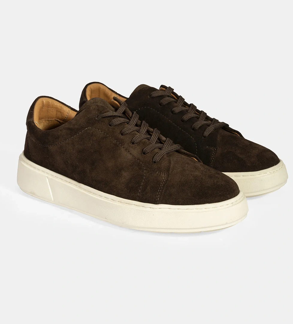 Erkek Kahve Bağcıklı Süet Spor Ayakkabı