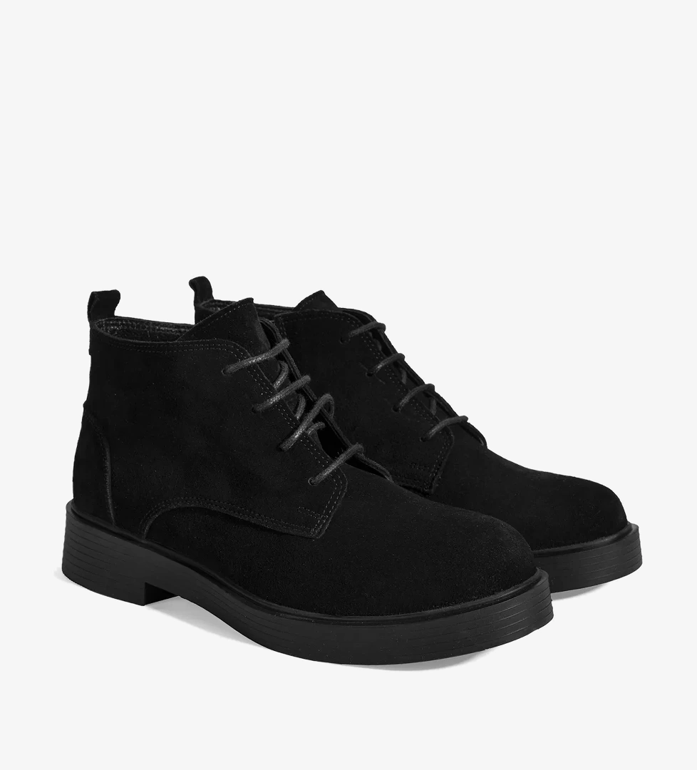 Kadın Siyah Bağcıklı Süet Bot