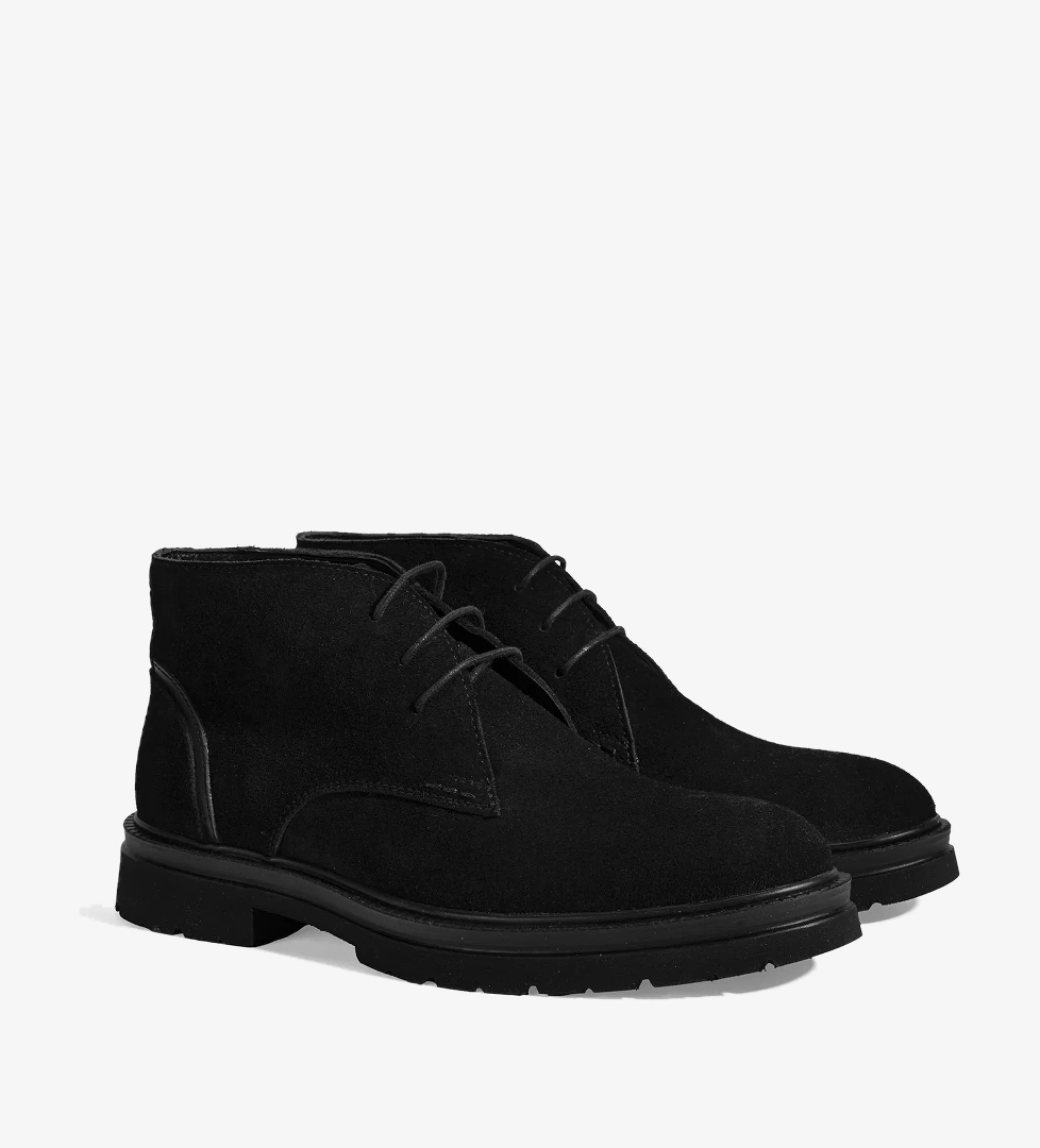 Erkek Siyah Bağcıklı Süet Bot - Görsel 1