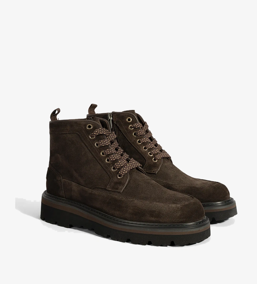 Erkek Kahve Bağcıklı Süet Bot - Görsel 1