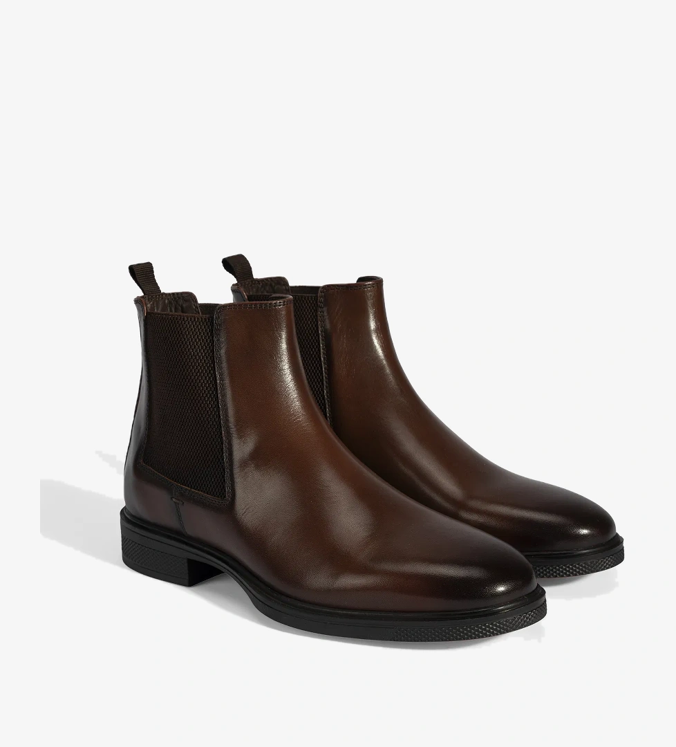 Desa Erkek Siyah Taba Lastik Detaylı Deri Bot model görseli