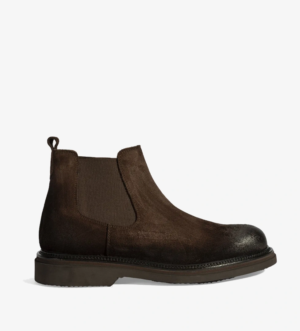 Erkek Kahve Lastikli Süet Bot