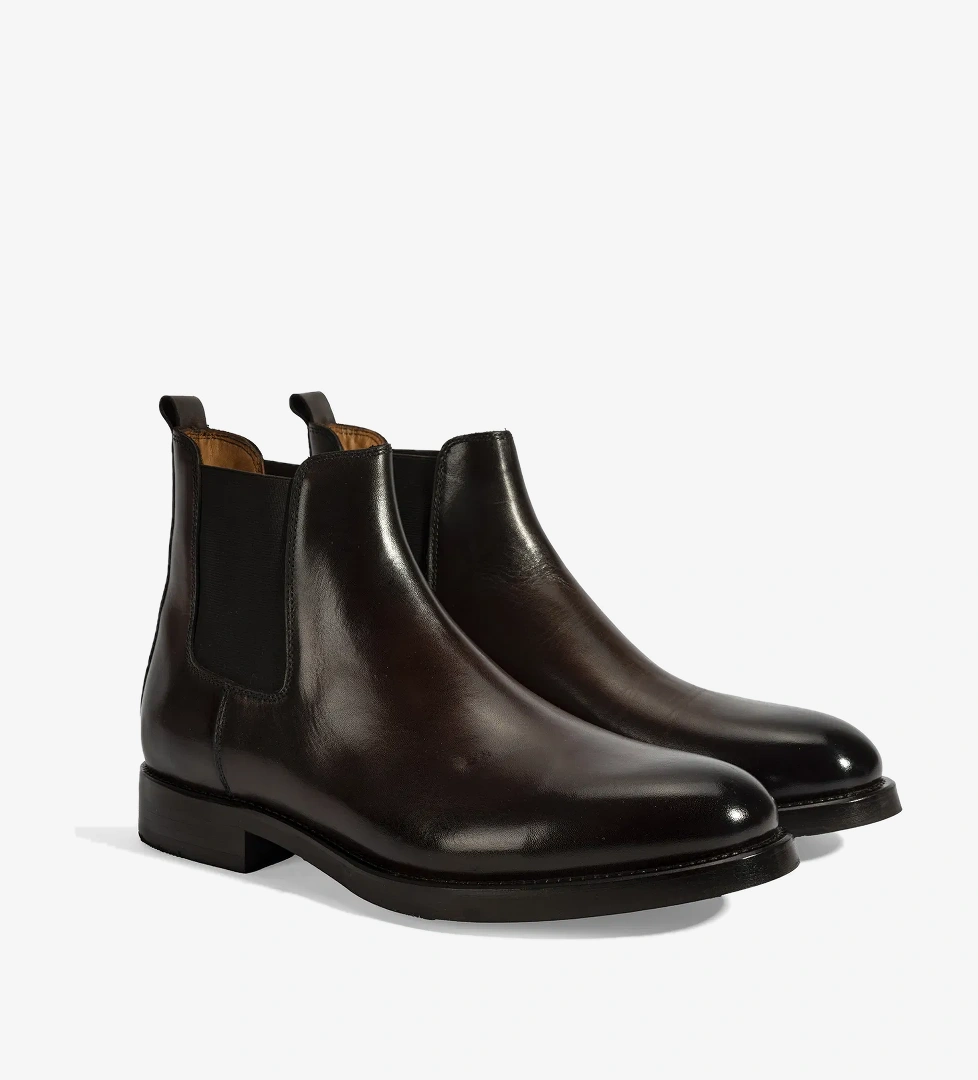 Erkek Kahve Lastikli Deri Bot - Görsel 1