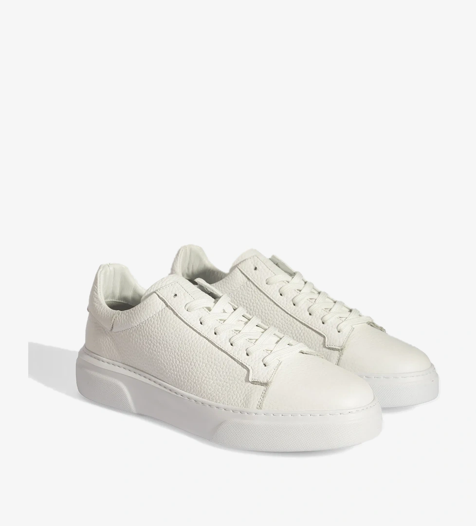 Erkek Beyaz Bağcıklı Deri Günlük Ayakkabı - Görsel 1