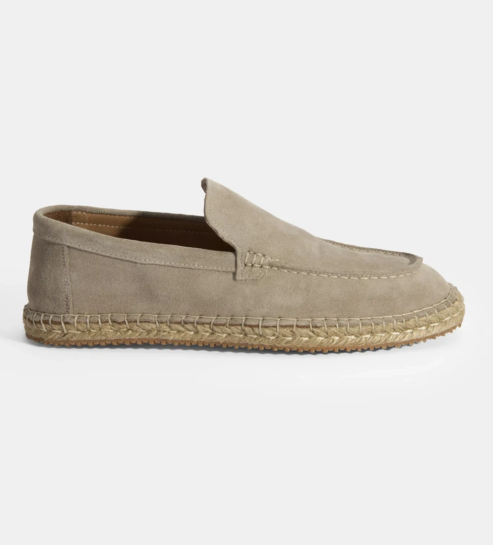Erkek Bej Slip-On Süet Espadril