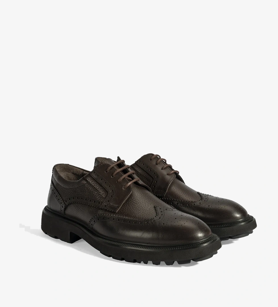 Erkek Kahve Bağcıklı Klasik Ayakkabı