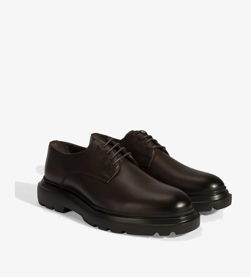 Erkek Kahve Bağcıklı Deri Klasik Ayakkabı - Görsel 1
