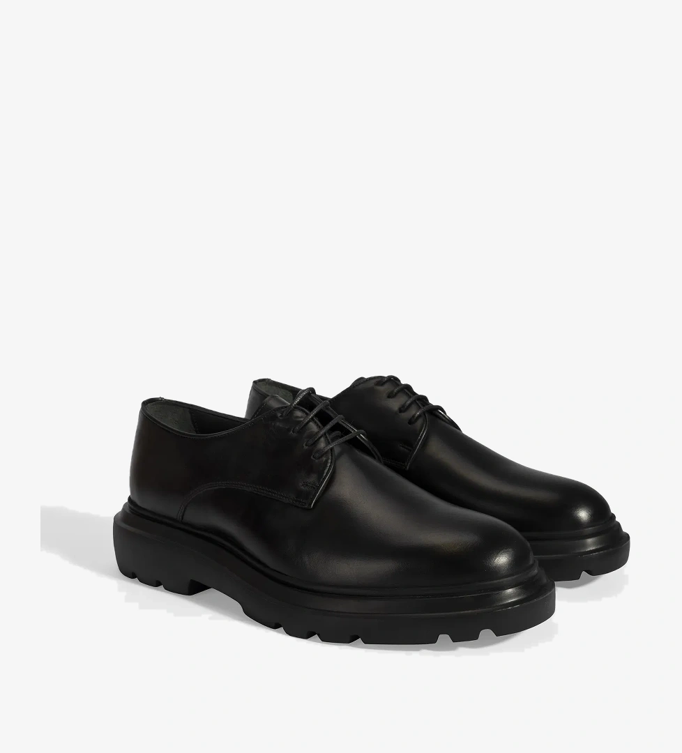 Erkek Siyah Bağcıklı Deri Klasik Ayakkabı